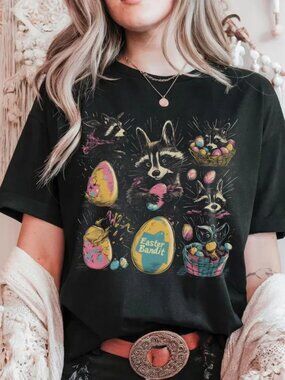 Funny Easter Shirt, Cute Raccoon Graphic Tee, Animal Lover Gift